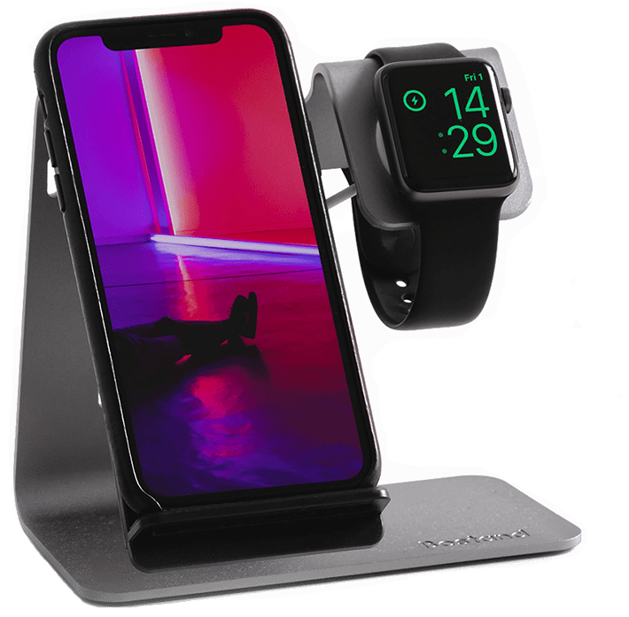 Phone and smart watch on a stand